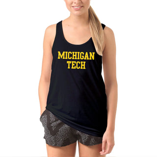 Michigan Technological University Huskies Basic Block Cotton Tank Top - Black