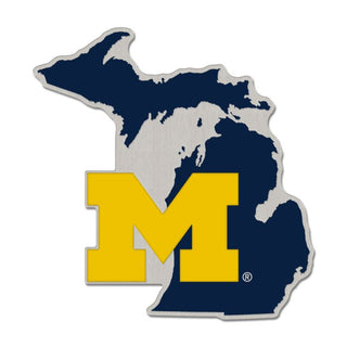 Wincraft Michigan Wolverines State Shape Collector Enamel Pin Jewelry Card