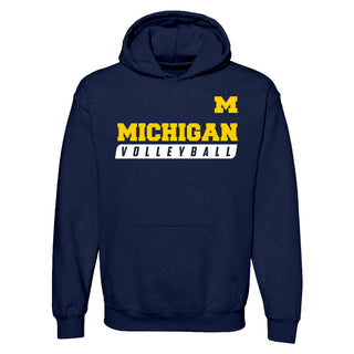 Michigan Volleyball Slant Hoodie - Navy