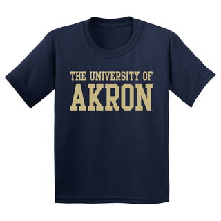 Akron Zips Basic Block Youth T-Shirt - Navy