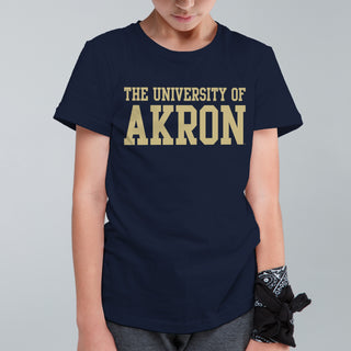 Akron Zips Basic Block Youth T-Shirt - Navy