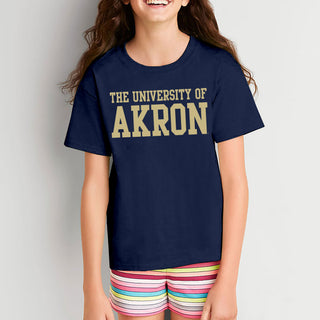 Akron Zips Basic Block Youth T-Shirt - Navy