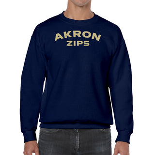 Akron Zips Arch Logo Crewneck Sweatshirt - Navy