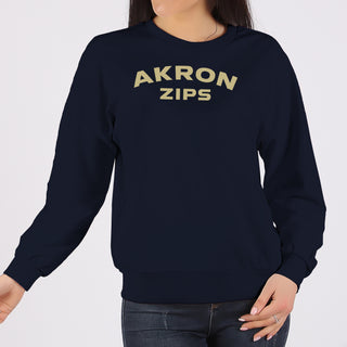 Akron Zips Arch Logo Crewneck Sweatshirt - Navy