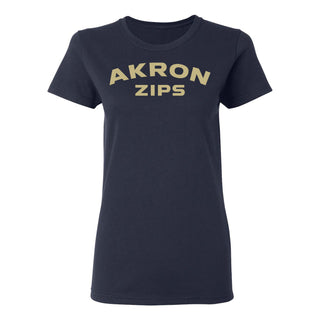 Akron Zips Arch Logo Women's T-Shirt - Navy