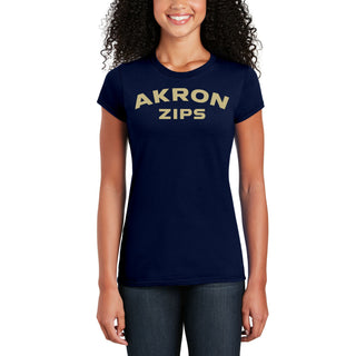 Akron Zips Arch Logo Women's T-Shirt - Navy