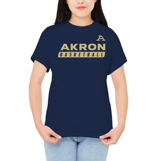 Akron Zips Basketball Slant T-Shirt - Navy