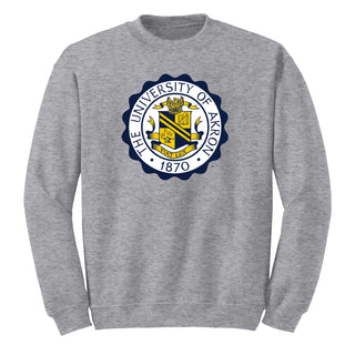 Akron University Seal Crewneck - Sport Grey
