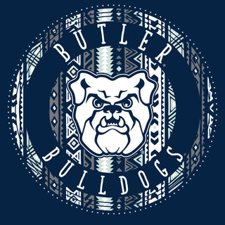 Butler University Bulldogs Aztec Pattern Emblem Long Sleeve T-Shirt - Navy