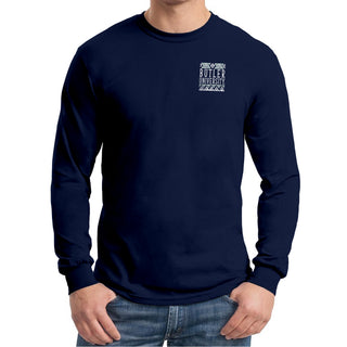 Butler University Bulldogs Aztec Pattern Emblem Long Sleeve T-Shirt - Navy