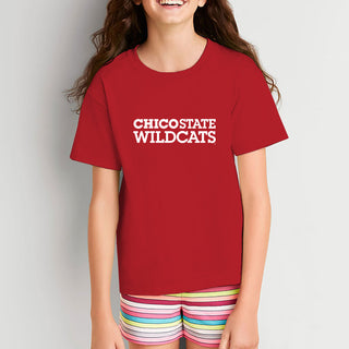 Chico State Wildcats Basic Block Youth T-Shirt - Red