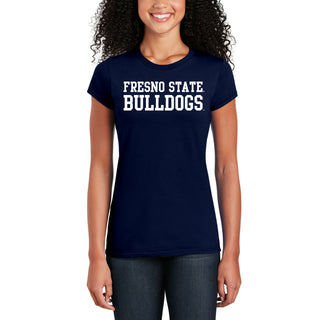 Fresno State Bulldogs Basic Block Women's T-Shirt - Navy