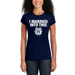 Fresno State Bulldogs I Married Into This Women's T-Shirt - Navy