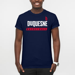 Duquesne Basketball Slant T-Shirt - Navy