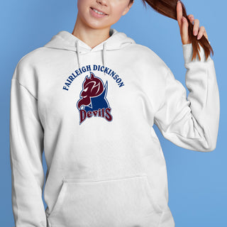 Fairleigh Dickinson University Devils Arch Logo Heavy Blend Hoodie - White