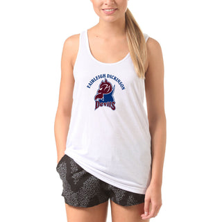 Fairleigh Dickinson University Devils Arch Logo Heavy Cotton Tank Top - White