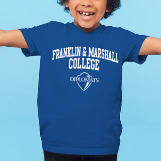 Franklin & Marshall College Diplomats Arch Logo Youth T Shirt - Royal