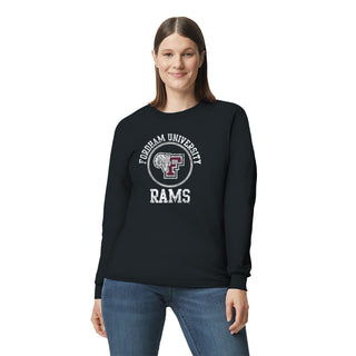 Fordham University Rams Distressed Circle Logo Long Sleeve T-Shirt - Black
