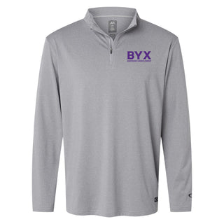 Beta Upsilon Chi Greek Letter Block LC Oakley Podium Quarter-Zip - New Granite Heather