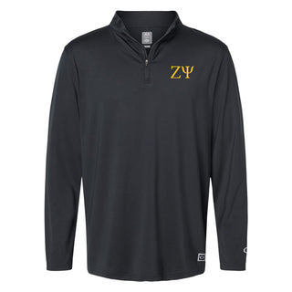 Zeta Psi Greek Letter Block LC Oakley Podium Quarter-Zip - Blackout