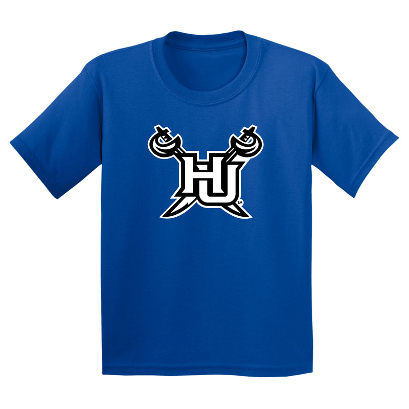 Hampton University Primary Logo Youth Short Sleeve T Shirt - Royal