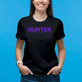 Hunter College Hawks Basic Block T Shirt - Black