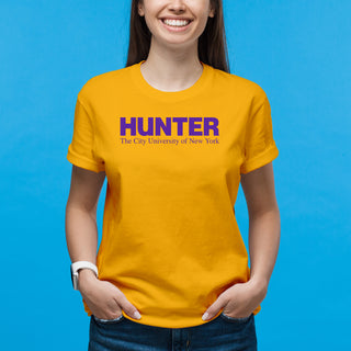 Hunter College Hawks Basic Block T Shirt - Gold