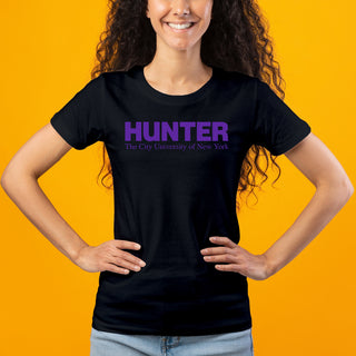 Hunter College Hawks Basic Block Women's T Shirt - Black