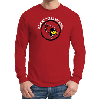 Illinois State Redbirds Distressed Circle Logo Long Sleeve T-Shirt - Red