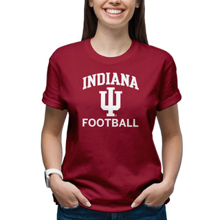 Indiana University Hoosiers Arch Logo Football Short Sleeve T-Shirt - Cardinal