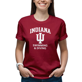 Indiana University Hoosiers Arch Logo Swimming Short Sleeve T Shirt - Cardinal