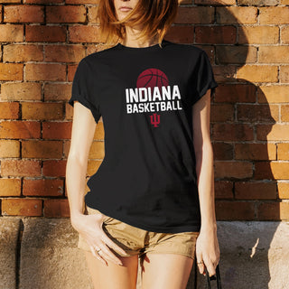 Indiana University Hoosiers Basketball Flux Basic Cotton Short Sleeve T Shirt - Black