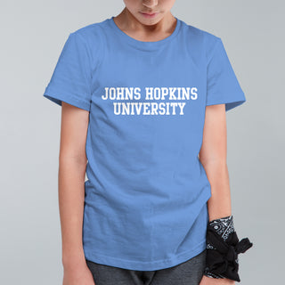 Johns Hopkins Blue Jays Basic Block Youth T-Shirt - Carolina Blue