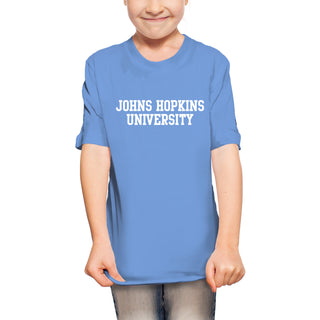 Johns Hopkins Blue Jays Basic Block Youth T-Shirt - Carolina Blue