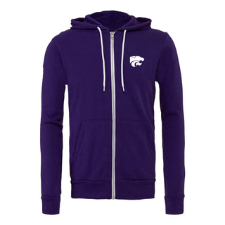 K-State Primary Logo LC EMB Sponge Fleece Zip Hoodie - Team Purple