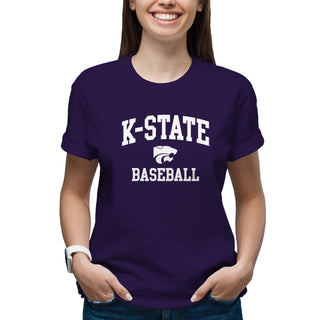 K-State Arch Logo Baseball T-Shirt - Purple
