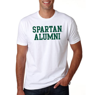 Michigan State University Spartans Basic Block Alumni Short Sleeve NLA T Shirt - White