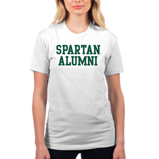 Michigan State University Spartans Basic Block Alumni Short Sleeve NLA T Shirt - White