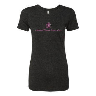 National Charity League Stacked Logo Womens Triblend T-Shirt - Vintage Black