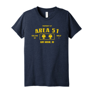 Area 51 - Goldin/Wolf Basketball Youth Triblend T-Shirt - Solid Navy
