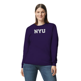 New York University Violets Basic Block Long Sleeve T-Shirt - Purple