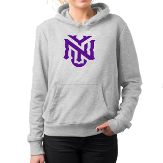 New York University Violets Primary Logo Hoodie - Sport Grey