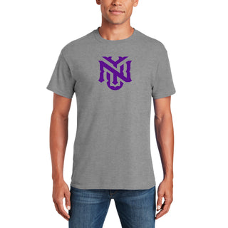 New York University Violets Primary Logo T-Shirt - Sport Grey