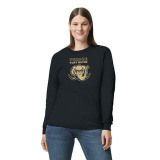 Purdue University Fort Wayne Mastodons Primary Logo Long Sleeve T Shirt - Black