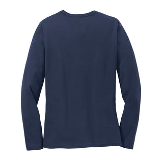 Basic Block University of Michigan Womens Basic Cotton Long Sleeve T Shirt - Navy