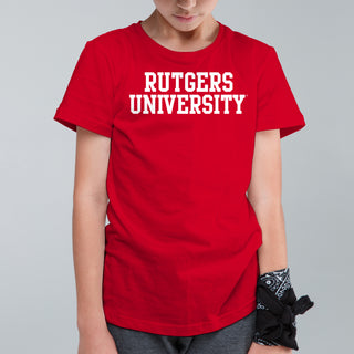 Rutgers University Scarlet Knights Basic Block Youth T-Shirt - Red