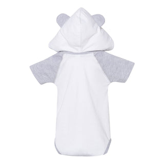 Michigan Wolverines Primary Logo Hooded Bear Ears Creeper Bodysuit - White/Heather