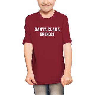 Santa Clara Broncos Basic Block Youth T-Shirt - Cardinal