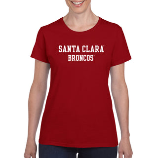Santa Clara Broncos Basic Block Women's T-Shirt - Cardinal