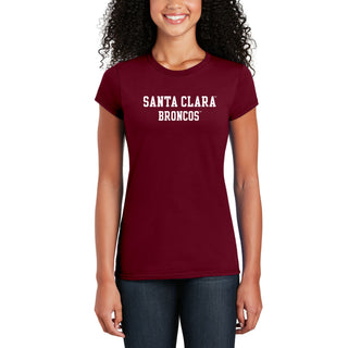 Santa Clara Broncos Basic Block Women's T-Shirt - Cardinal